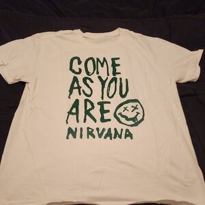 Vintage! NIRVANA White Tee with Green Print